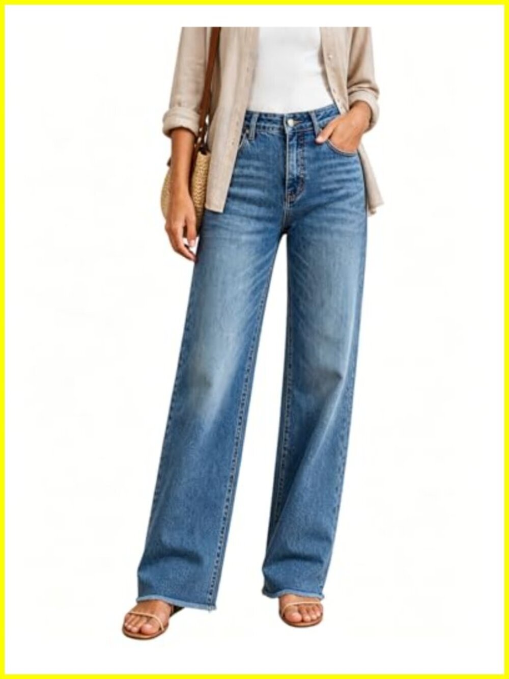High Waisted Stretchy Straight Leg Jeans Tummy Control Pants